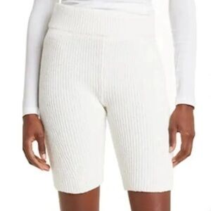 NWT Rag & Bone Sunny Bright White Ribbed Knit Biker Shorts
